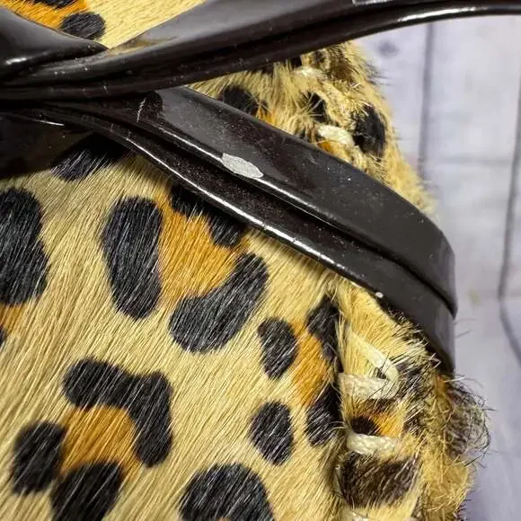 VOLOTILE Animal Print Flats Slip-On Leather Brown Tan Size 8 - Picture 5 of 8